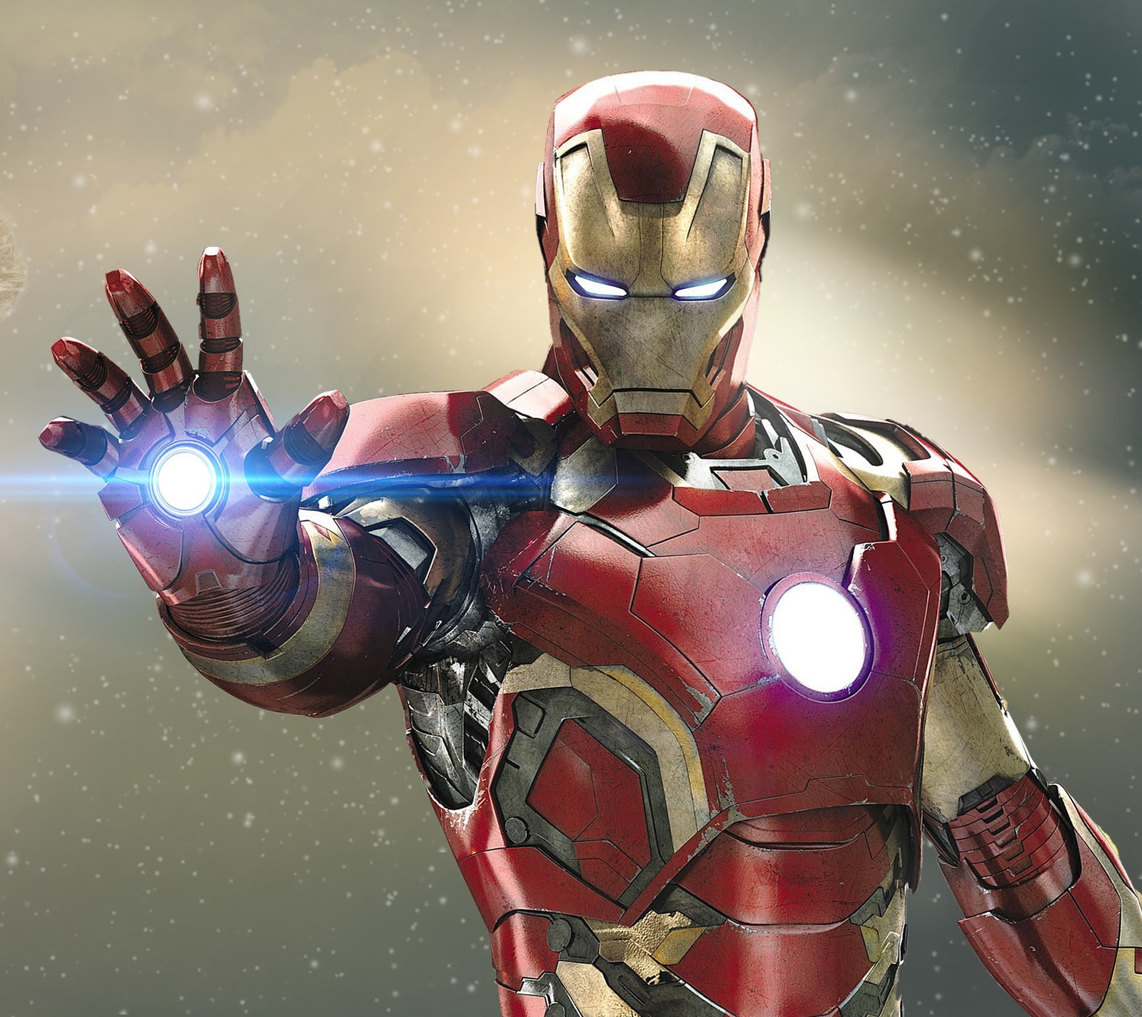 Avengers war machine with glowing hands and glowing eyes (avengers, ironman, marvel, superhero)