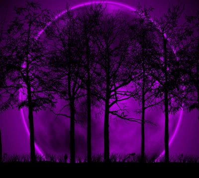 moon, purple