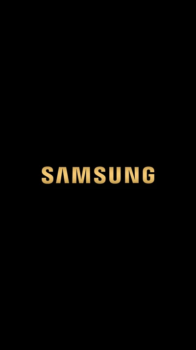 Logo de Samsung en dorado sobre fondo negro (2018)