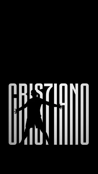 Silhouette de Cristiano Ronaldo avec typographie en gras