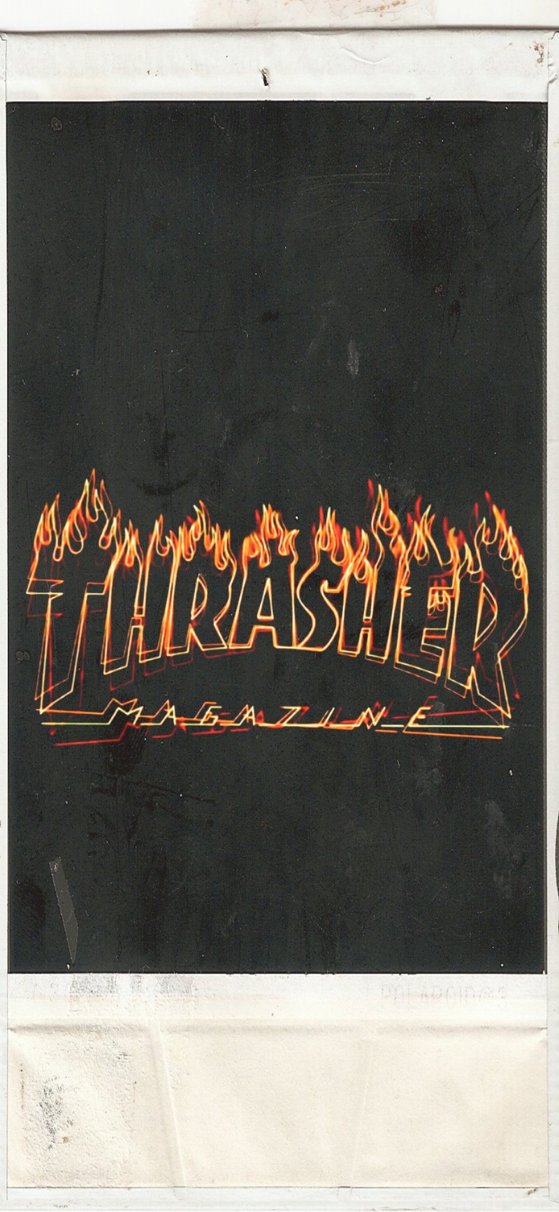 Картина с огнем, горящим на стене (скейт, thrasher)