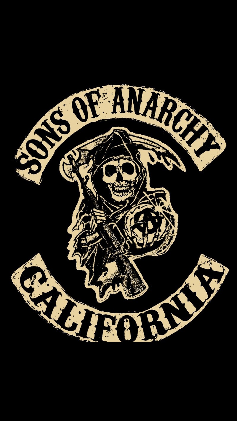 Логотип sons of anarchy california (крутой, банда, мотоцикл, новый, сериал)