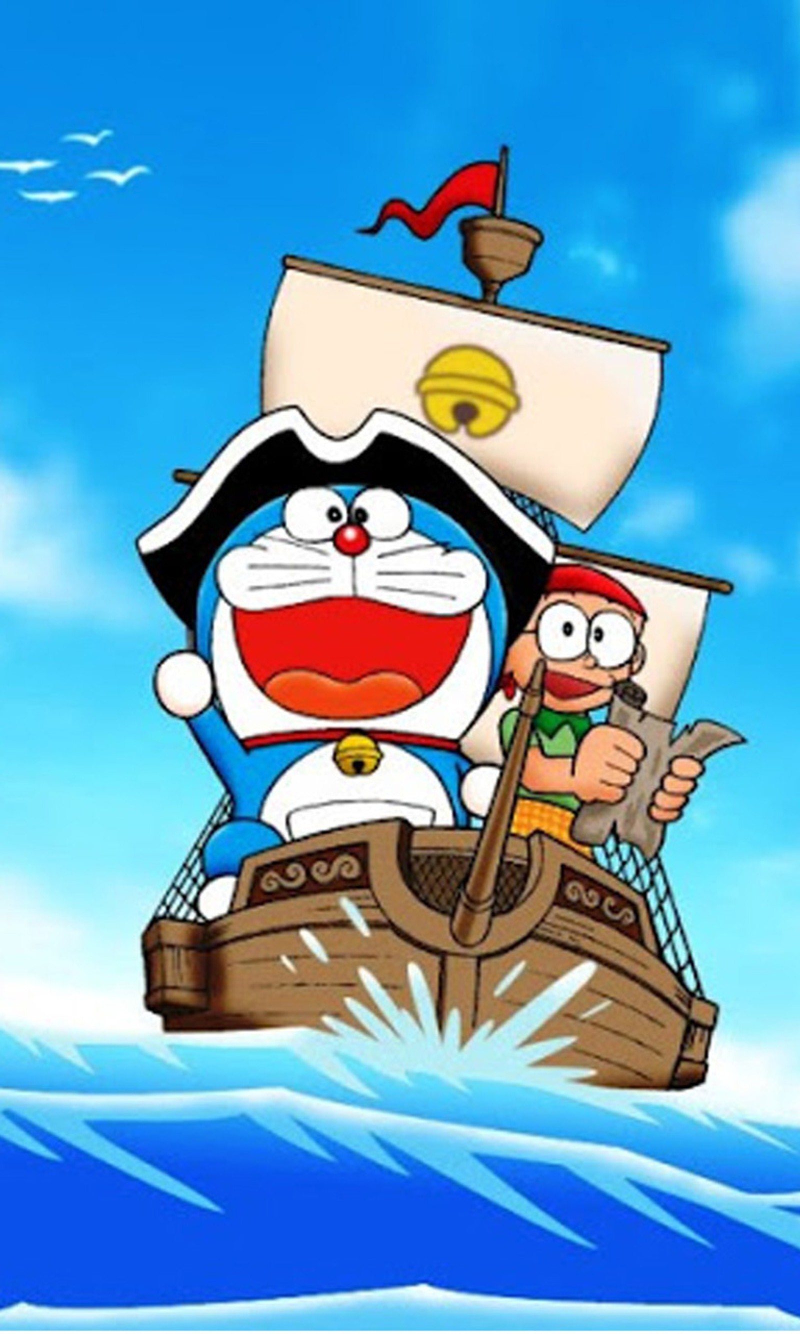 anime, doraemon, nobita, pirates wallpaper