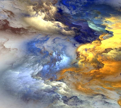 abstrato, nuvens, colorido, irreal