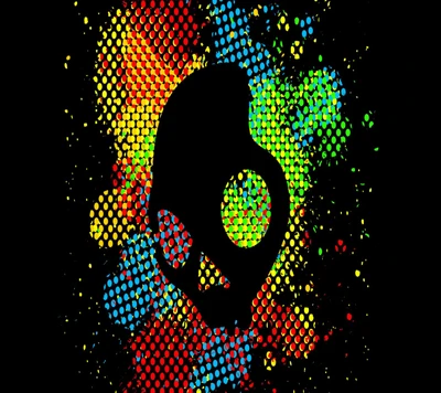 Vibrant Skull Symbol on a Colorful Splash Background