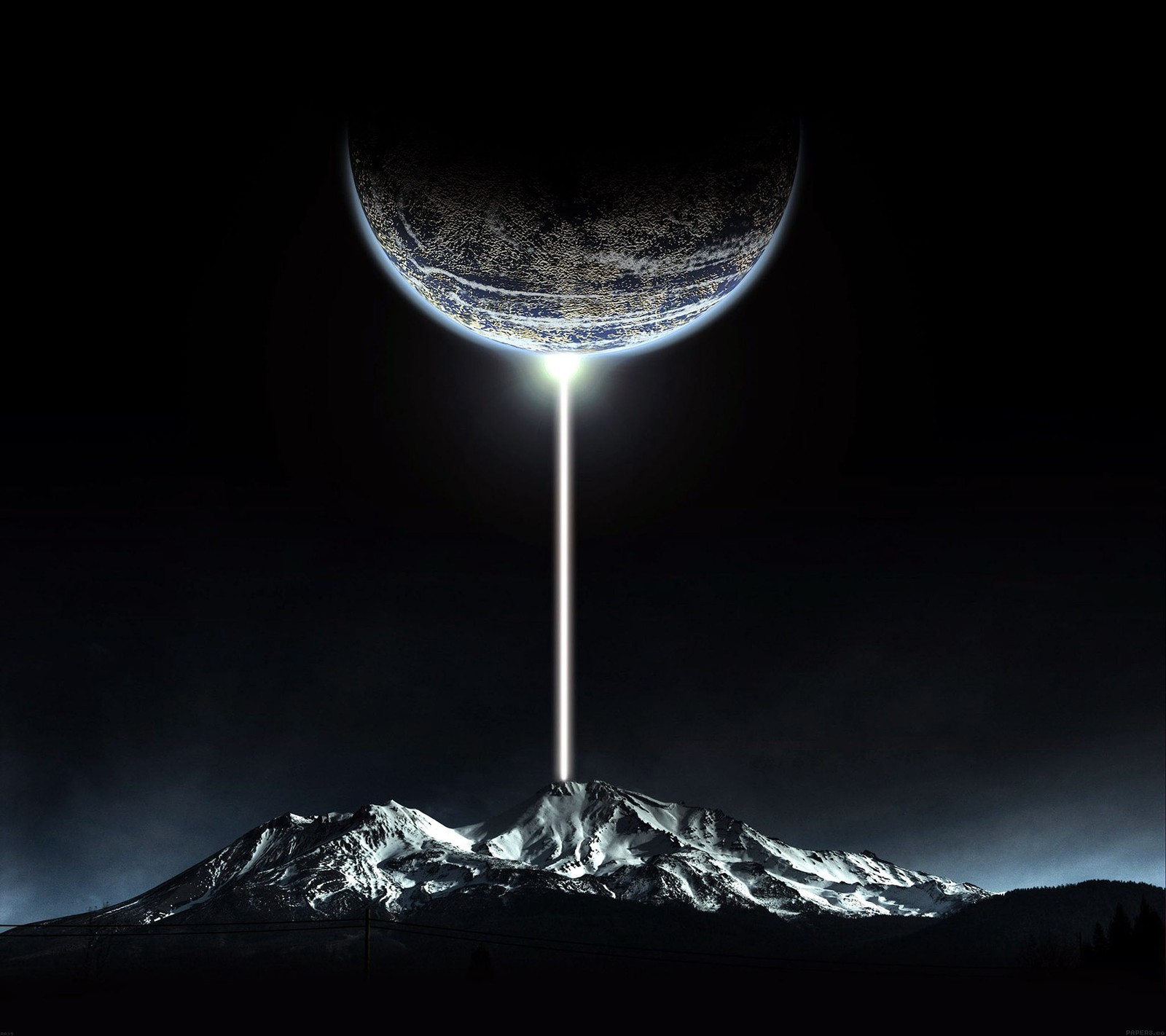 A close up of a mountain with a crescent and a star (lovely, nice)