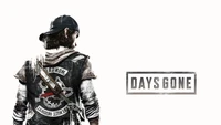 A lone biker stands against a stark background, embodying the spirit of survival in the post-apocalyptic world of "Days Gone.