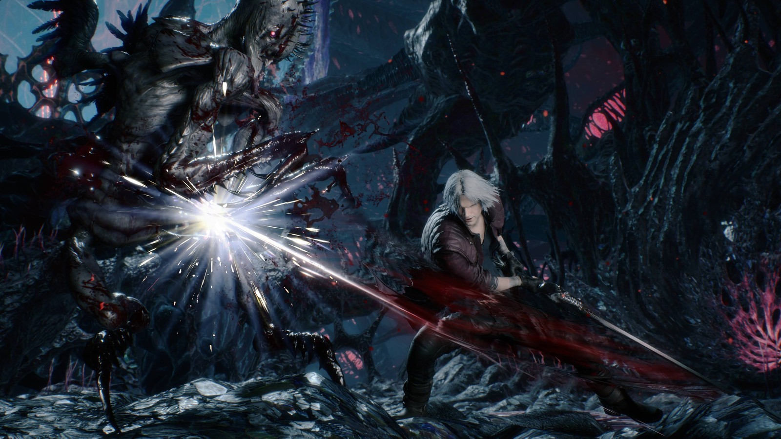 Baixar papel de parede dante, demônio, devil may cry 5, jogo de vídeo