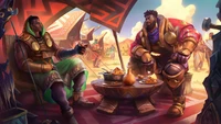 Conversations stratégiques autour d'un festin dans le monde de League of Legends