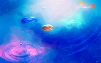 water, blue, aqua, space, circle wallpaper