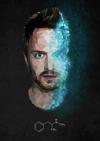 Retrato geométrico de Jesse Pinkman de Breaking Bad