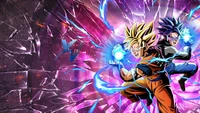 Goku und Vegeta entfesseln ihre Kraft in Dragon Ball Xenoverse 4K Hintergrundbild