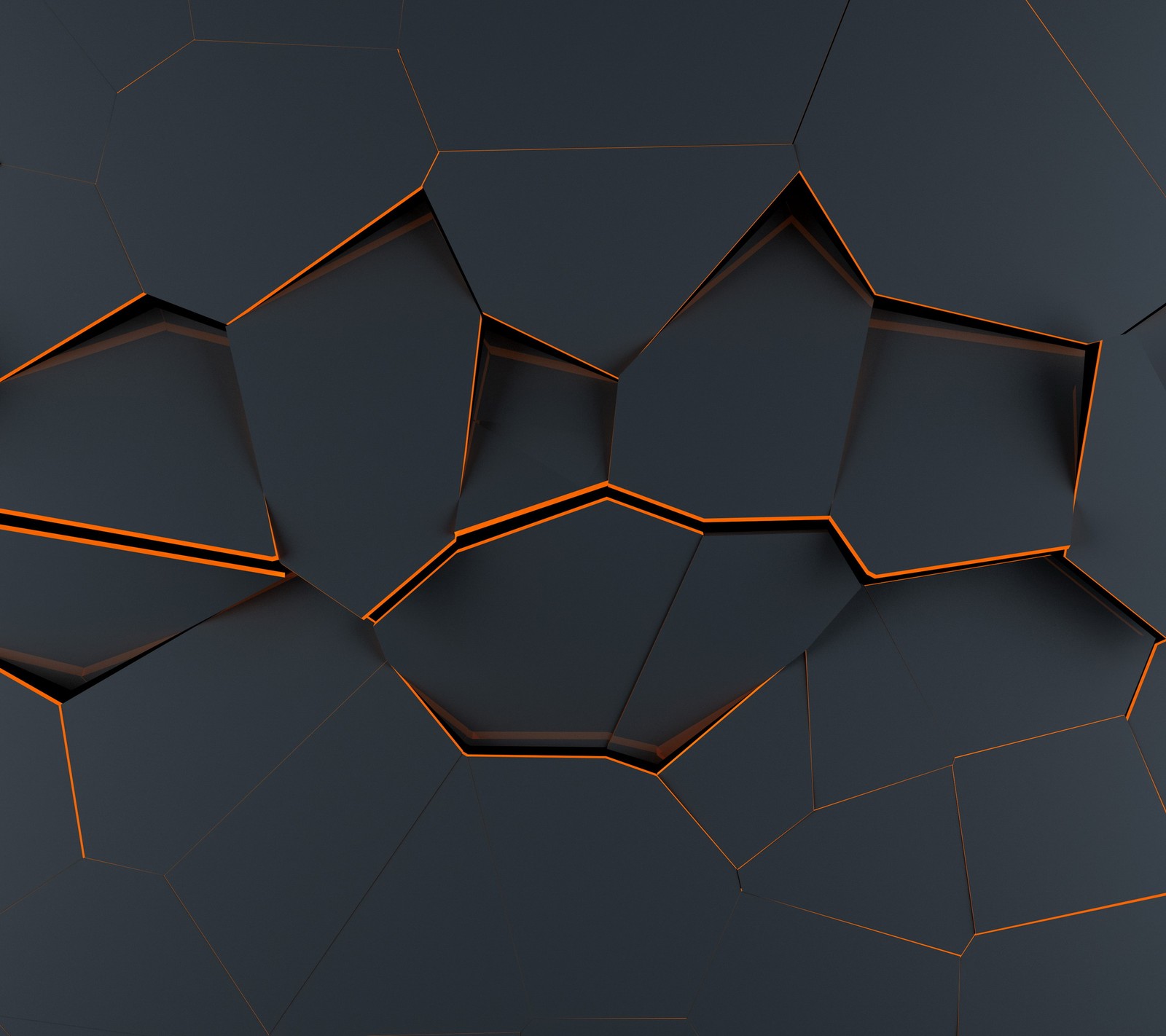 A close up of a black and orange wall with a lot of orange lines (abstract, art, background, black, design)