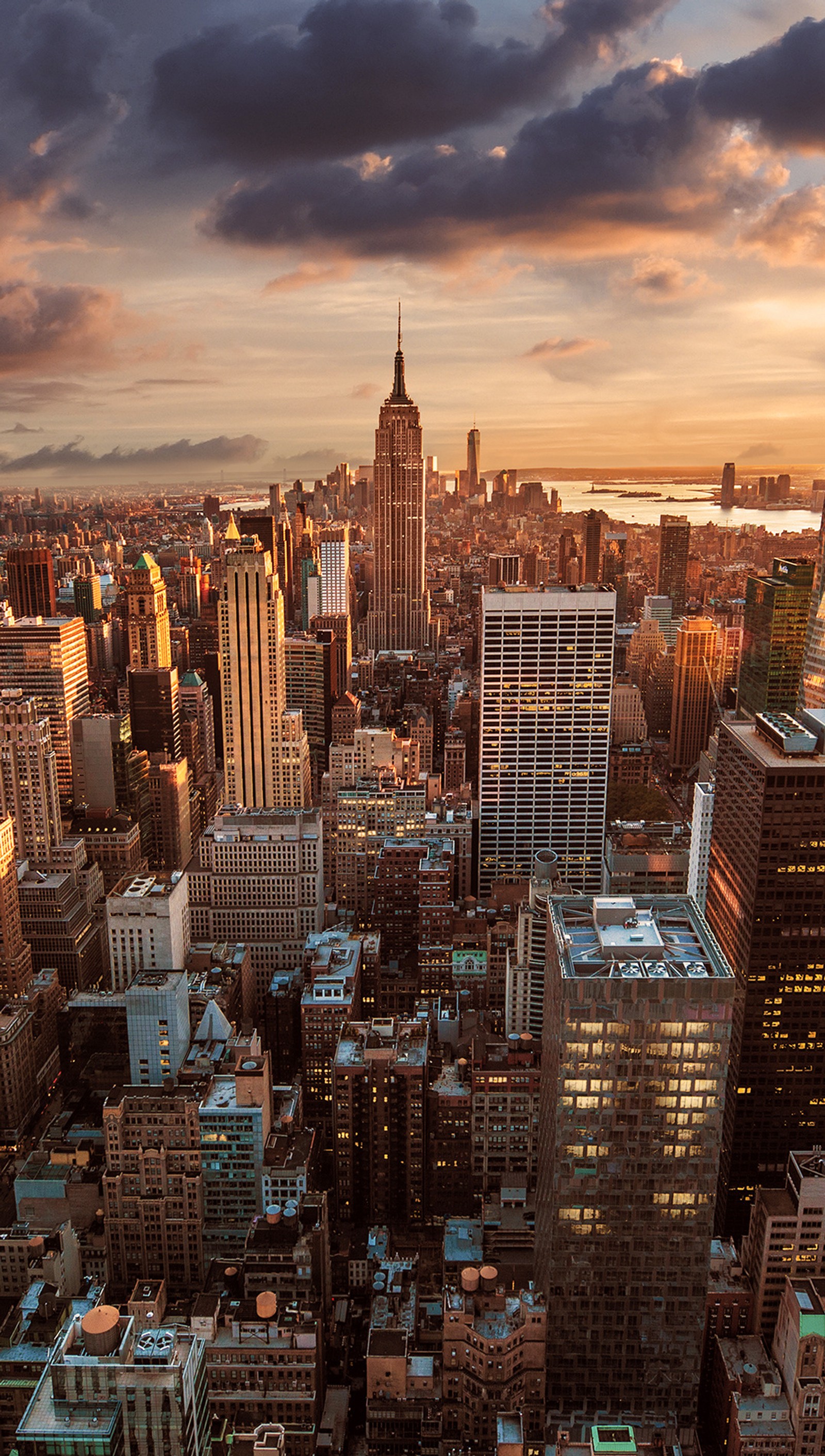 evening, location, manhattan, sunset Download Wallpaper