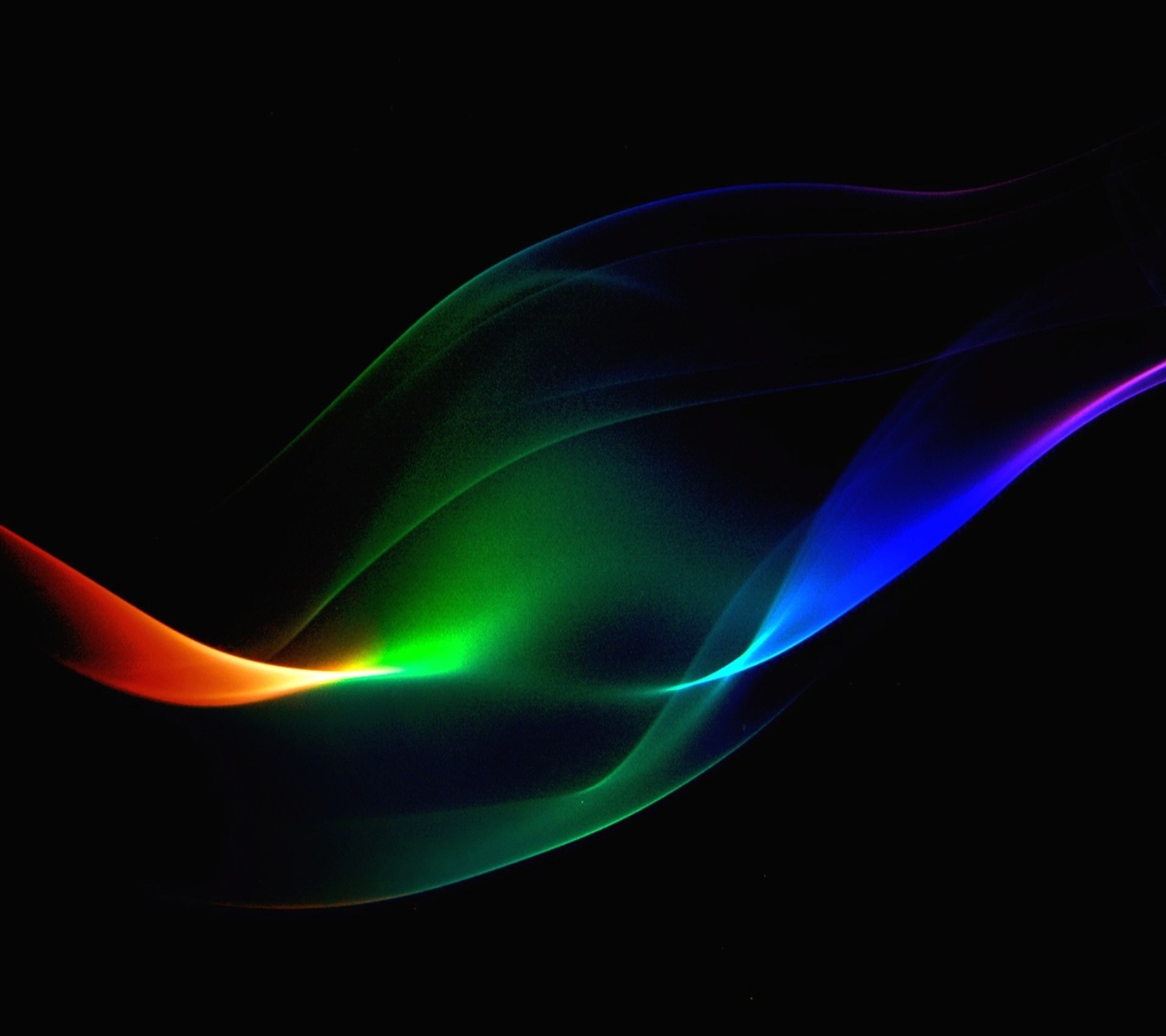 A close up of a colorful wave of smoke on a black background (effects, light)