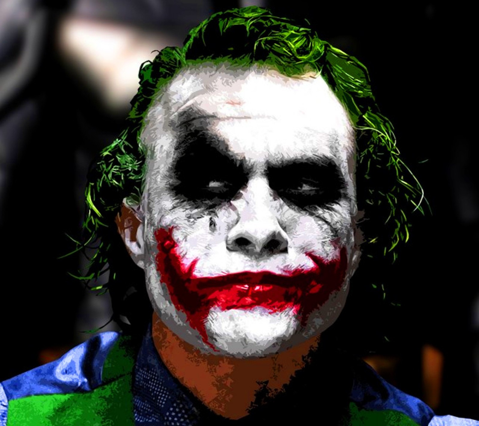 Joker with green hair and white face paint (2016, awesome, beautiful, hd, love)