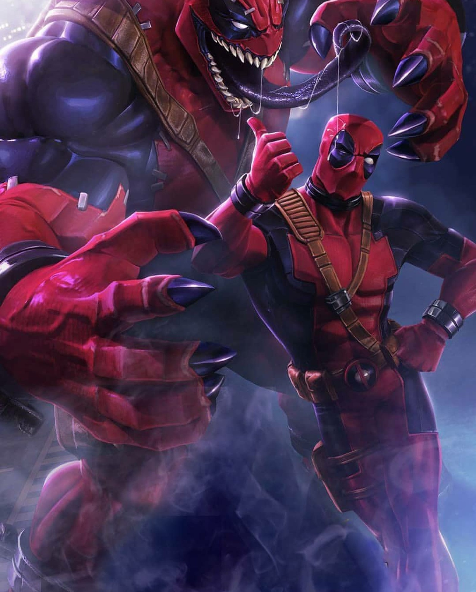 Deadpool y spider-man luchando en una escena del universo marvel. (marvel)