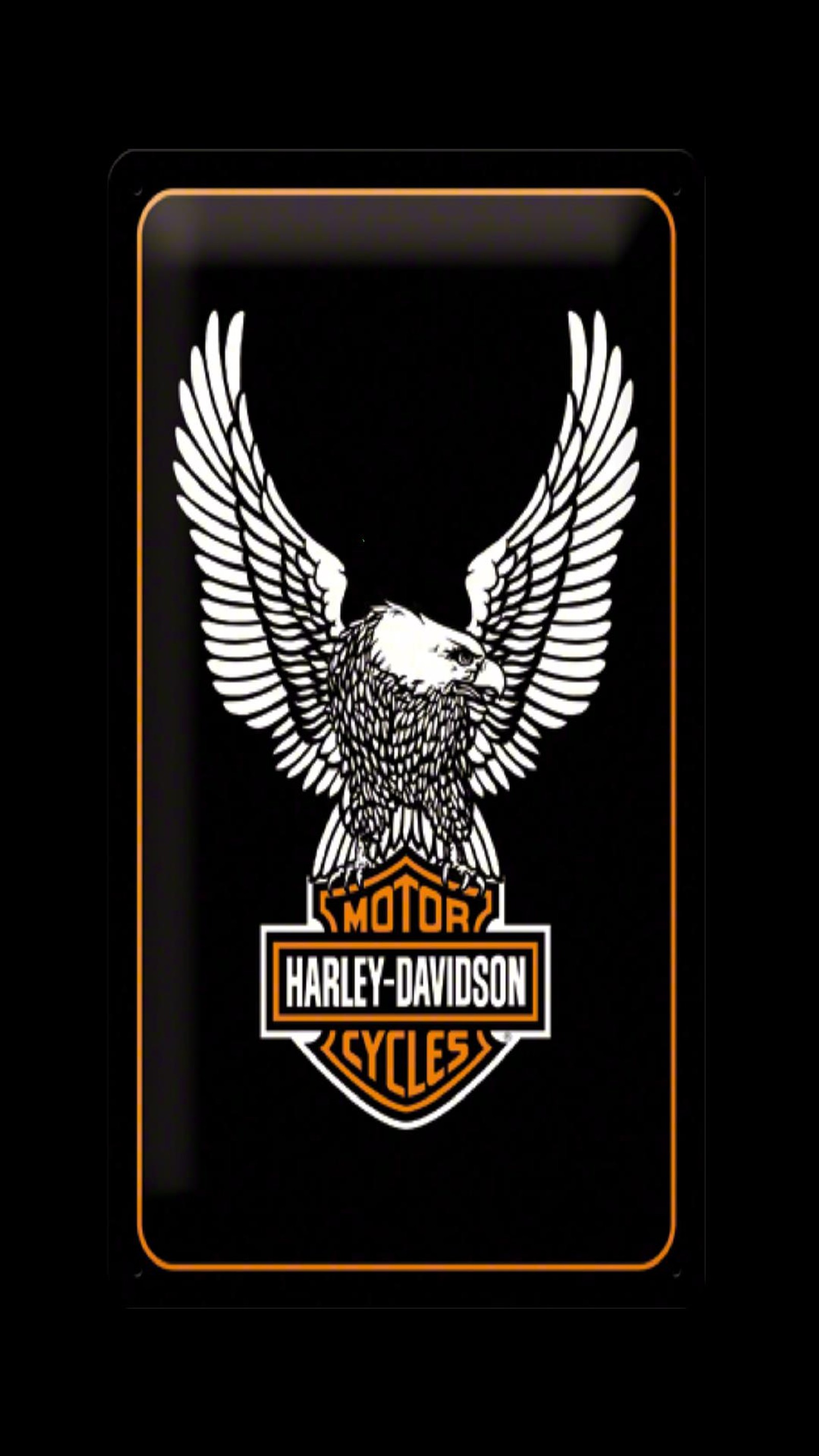 Harley davidson eagle logo on black background (dfg, dfs)