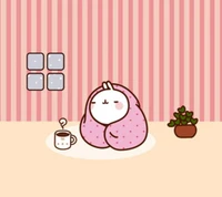 bunny, kawaii, tea wallpaper