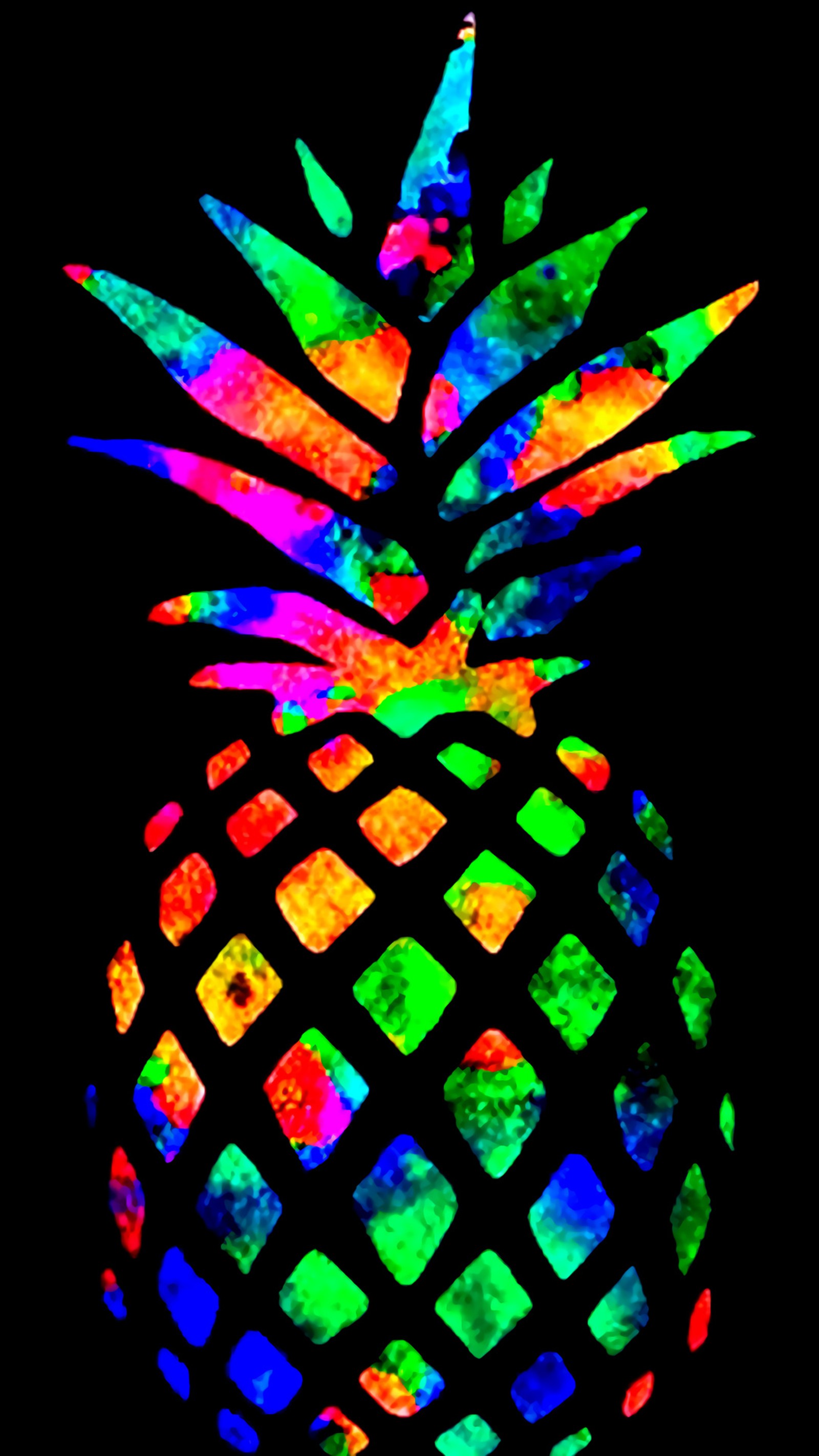 Lade schwarz, bunt, frucht, neon, ananas Hintergrund herunter