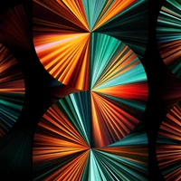 Cercles abstraits vibrants avec des rayons multicolores