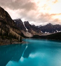 moraine lake, mountain, lake, body of water, natural landscape wallpaper