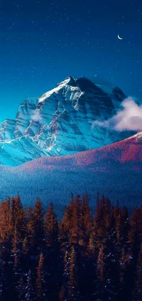 Majestic Grand Teton Mountain Under a Starry Sky