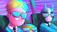 Gary Goodspeed, Mooncake y Avocato en gafas de sol elegantes de Final Space