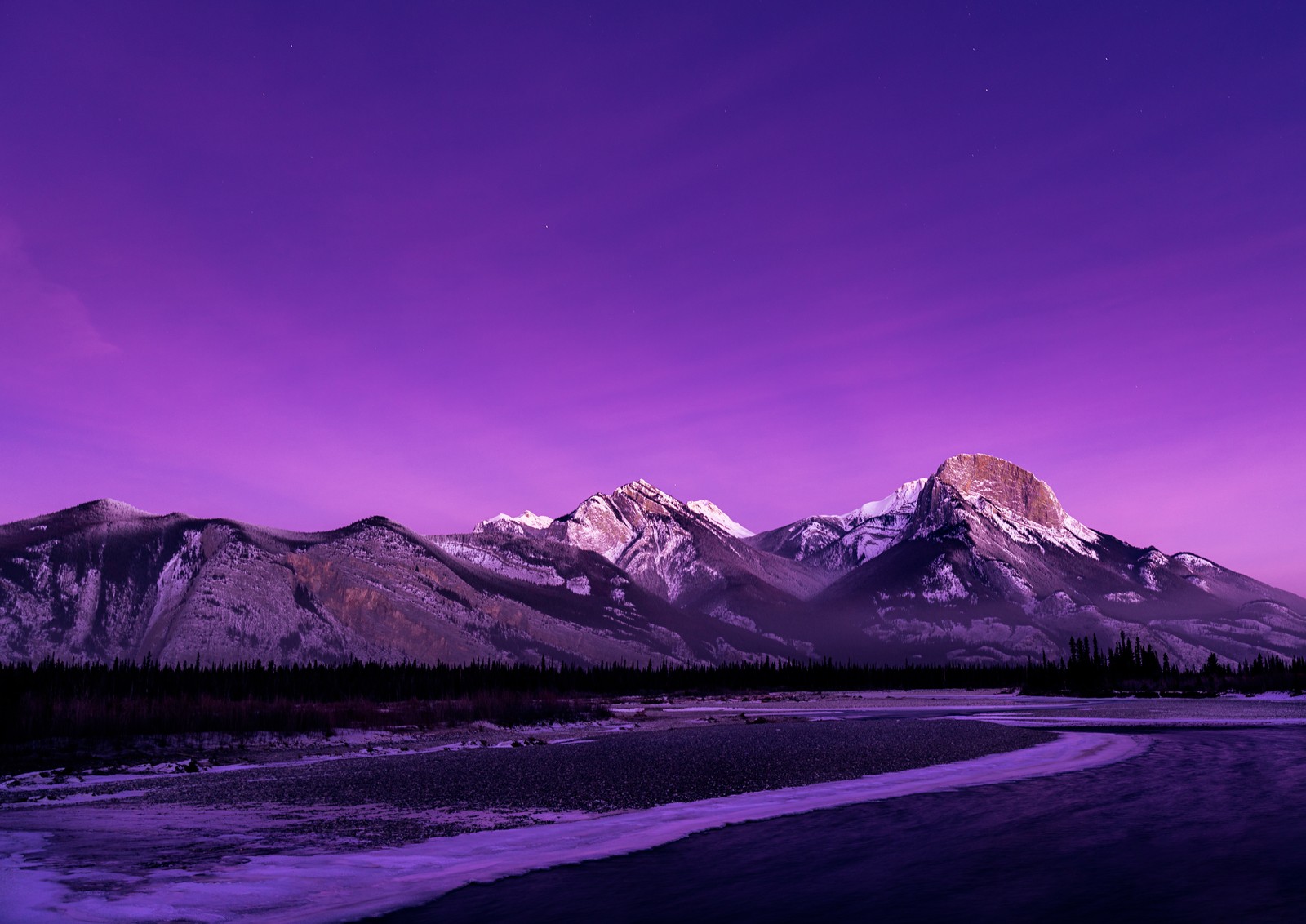 Скачать обои национальный парк джеаспера, jasper national park, фиолетовая эстетика, альберта, канада