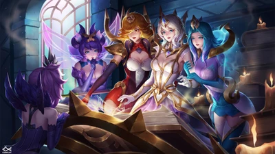 Elementalista Lux y Amigos: Una Reunión Mágica en League of Legends