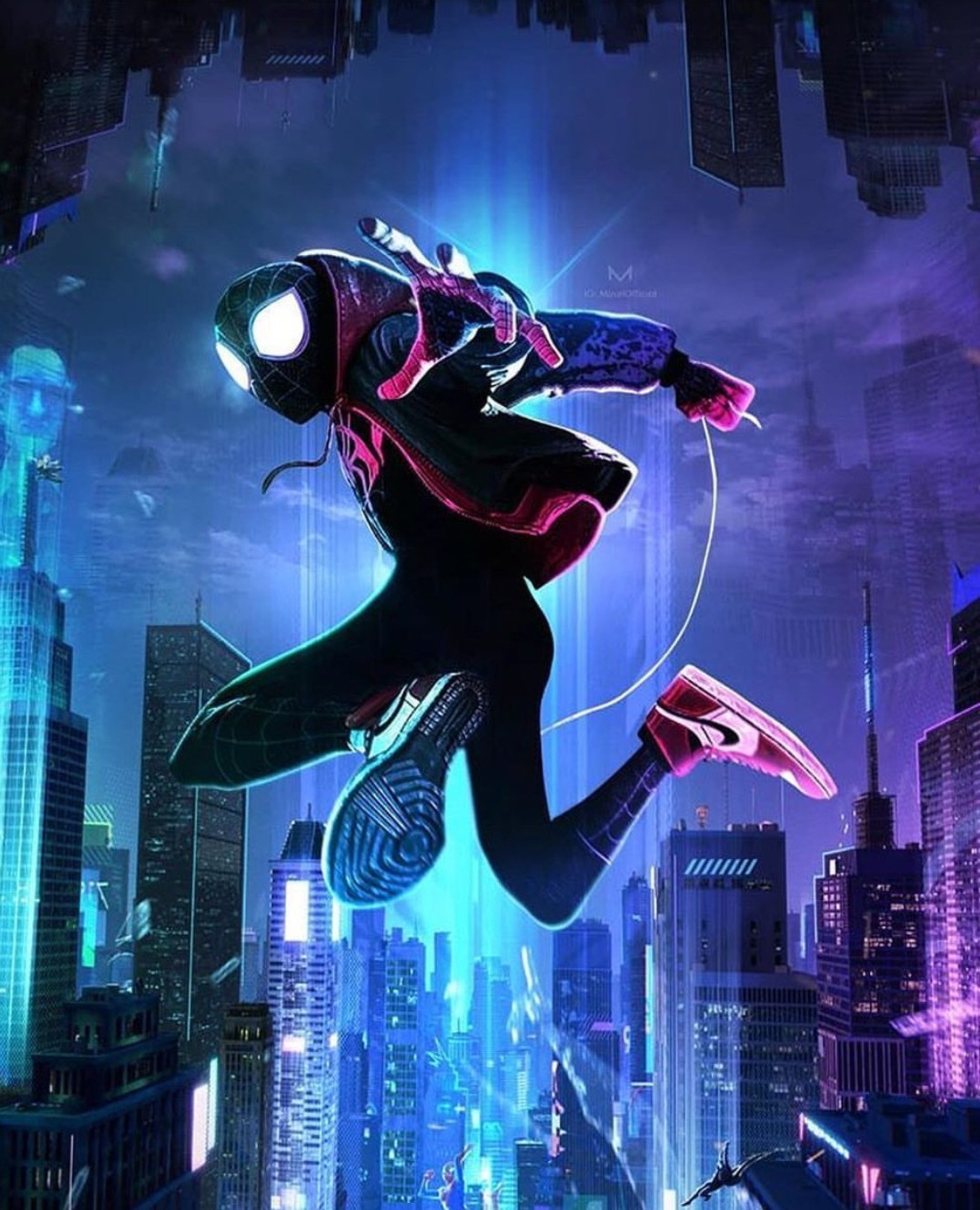 Spider-man dans le spider-verse (spiderman, spider verse, into the spider verse)