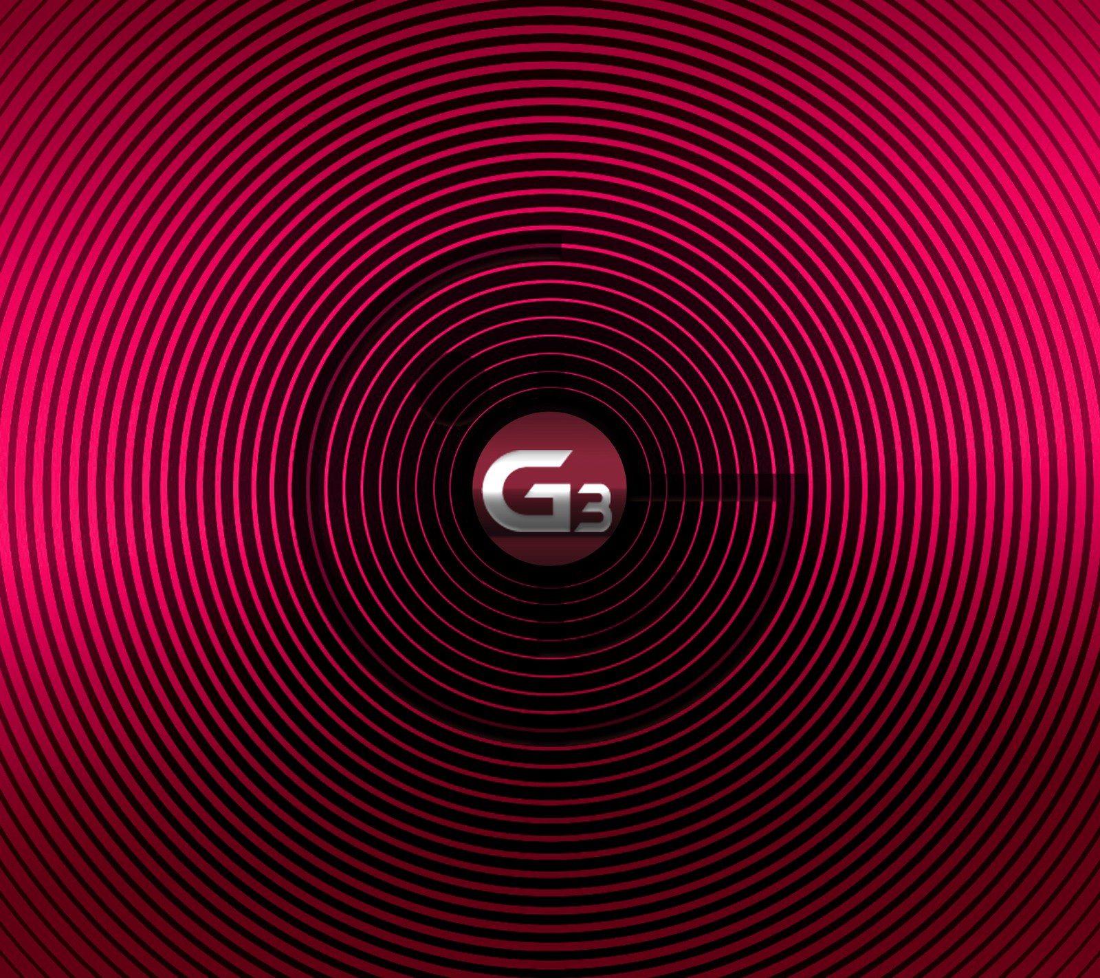 Un primer plano de un fondo circular rojo y negro con un logo g (g3, lg, lg g3, lgg3, logotipo)