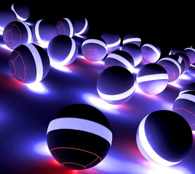 balls, black, light