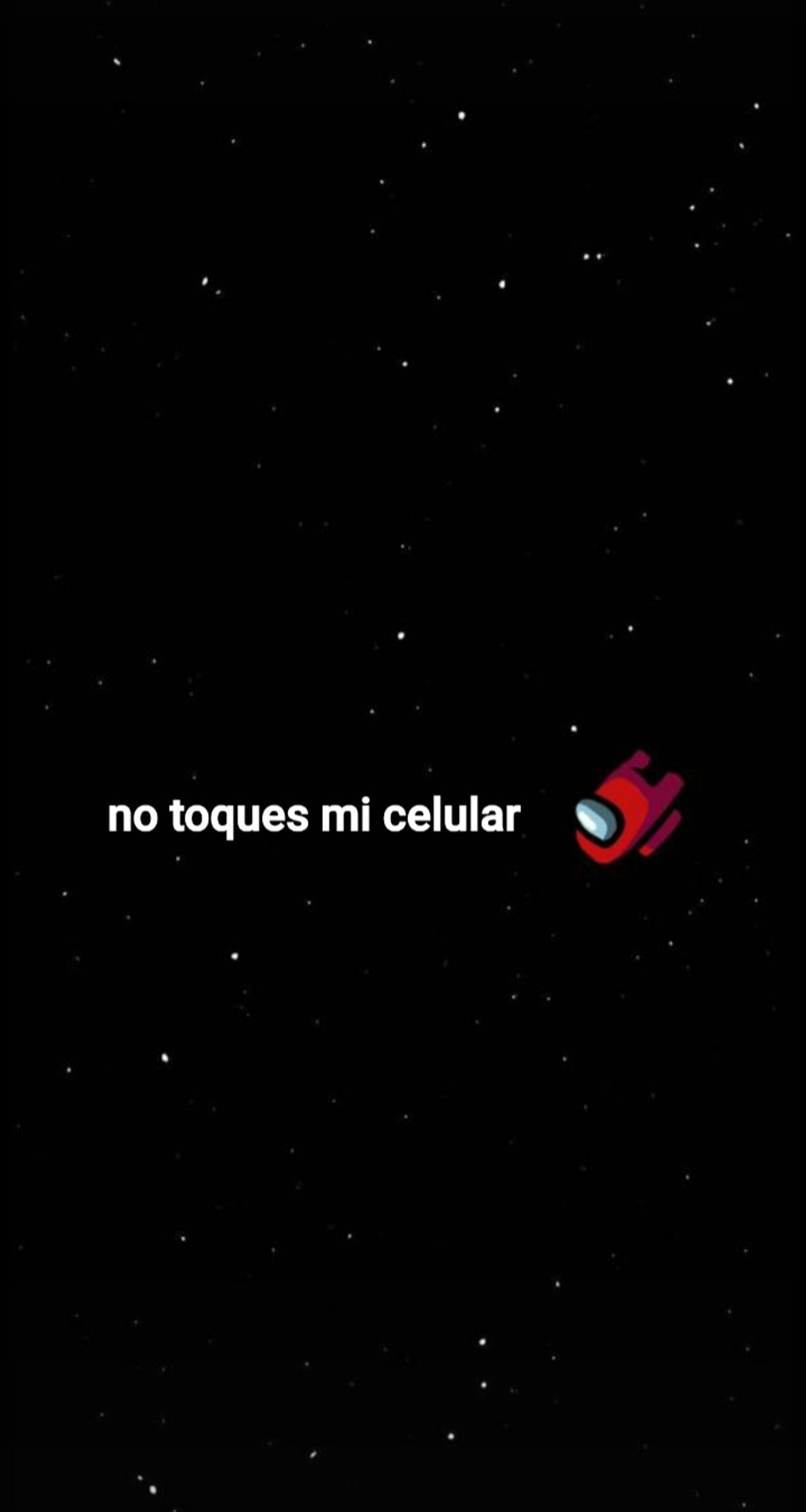 A black background with a red heart and the words no toques mi cellar (among us, games)