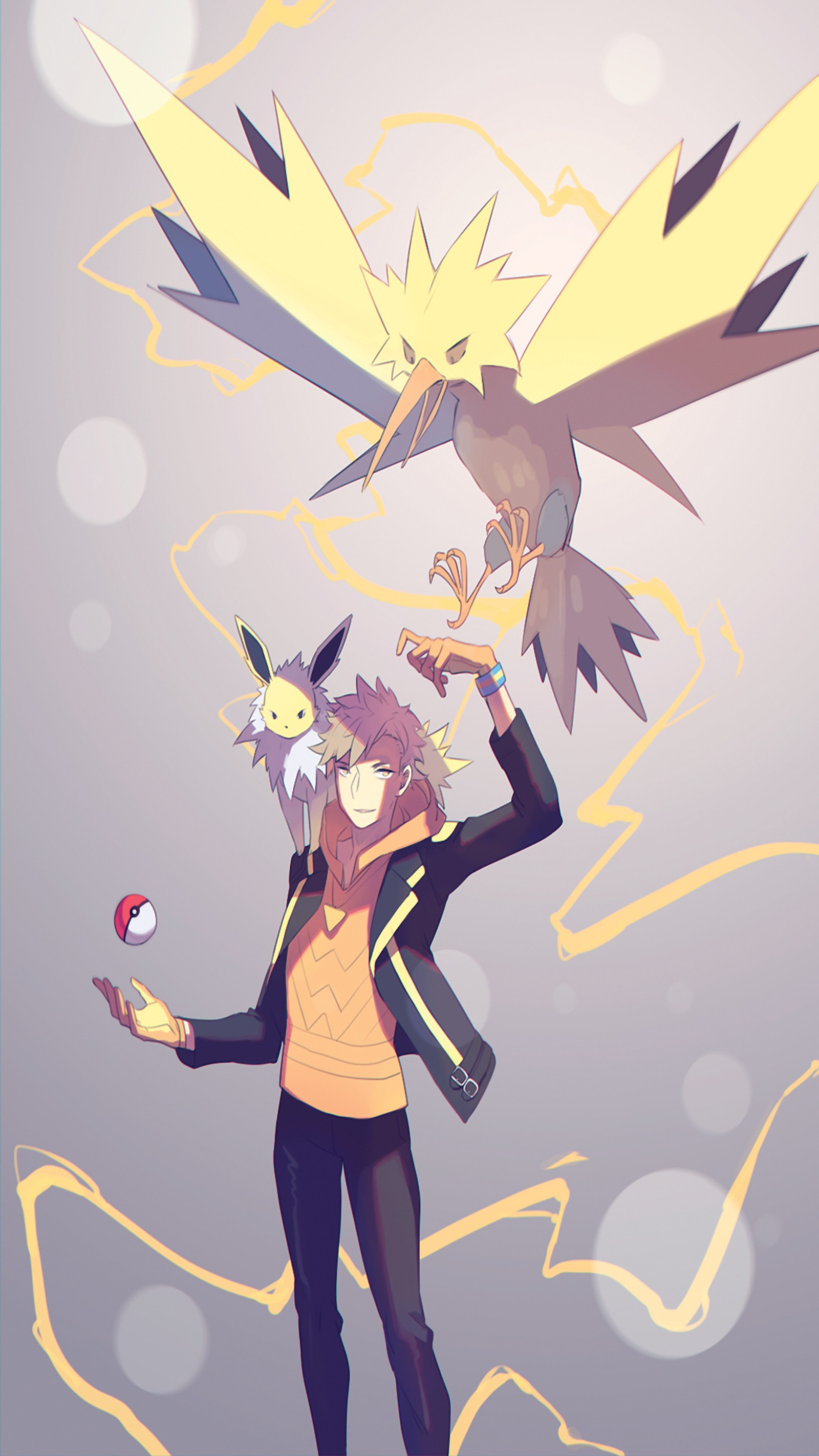 electric, go, instinct, jolteon, pokemon wallpaper