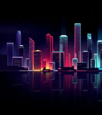 city, night, vaporwave wallpaper