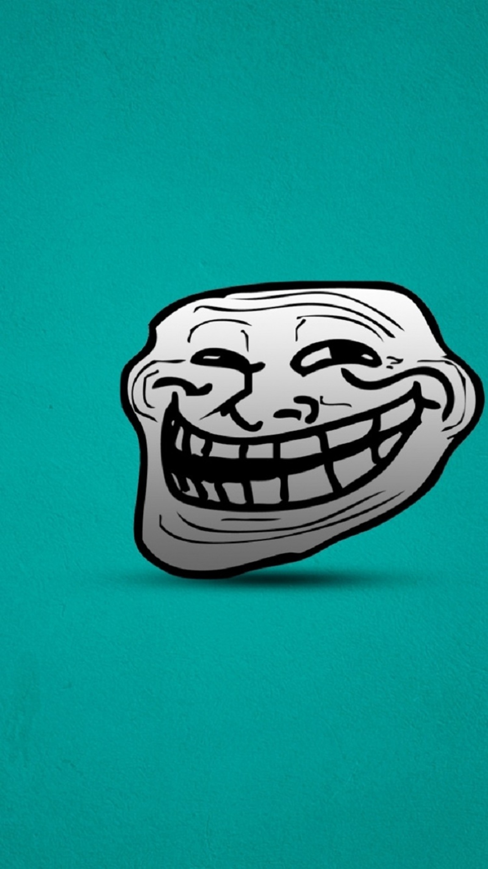 Troll face on a green background with a green background (750x1334, apple iphone 6, wallpaper)