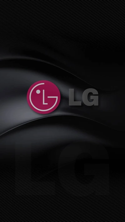 LG-Logo auf schwarzem Wellen-Hintergrund