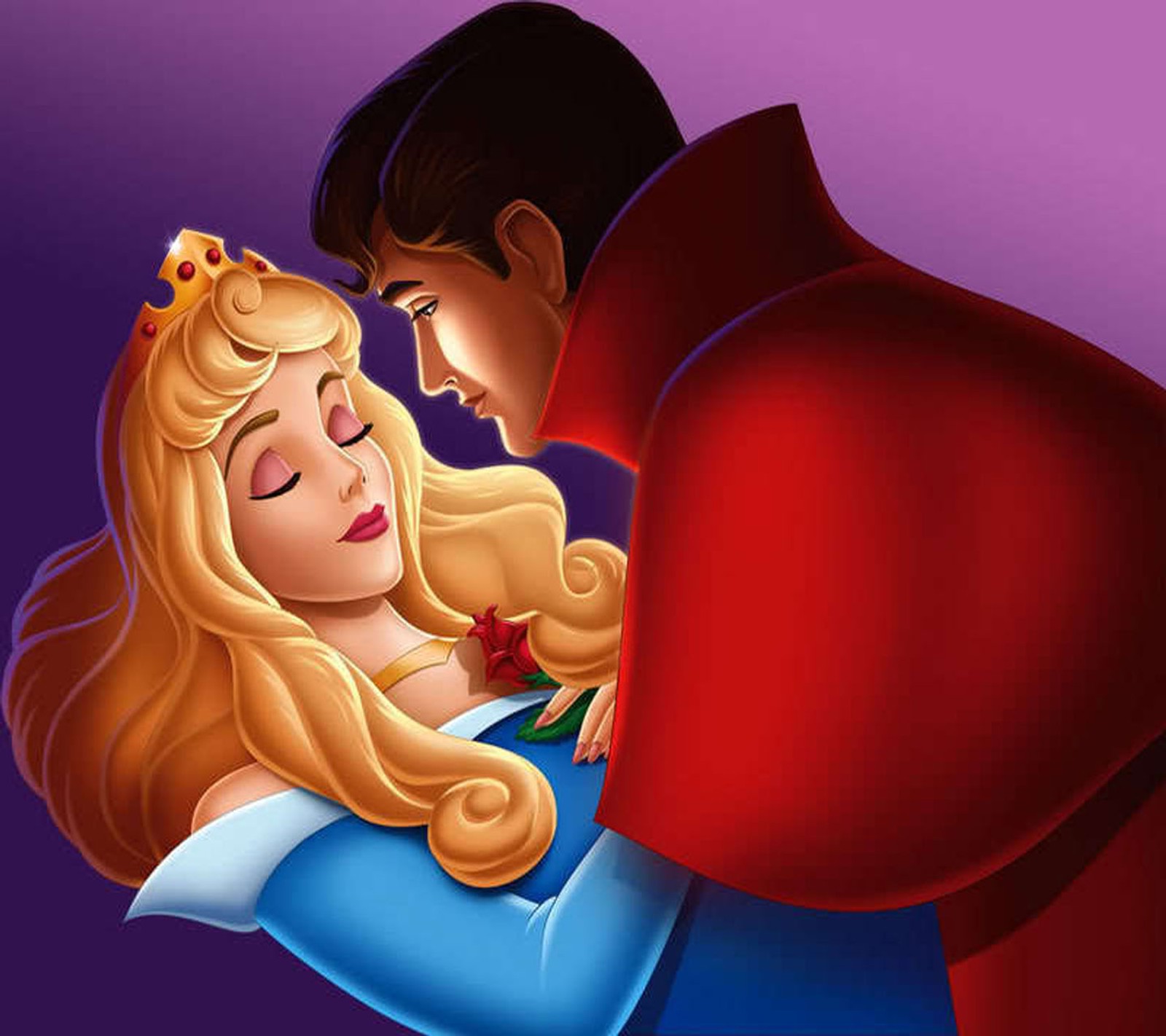 A close up of a cartoon of a man and a woman (beauty, cute, hd, love, sleeping)