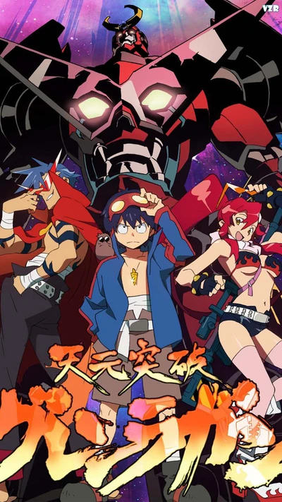 anime, gurren lagann, one piece