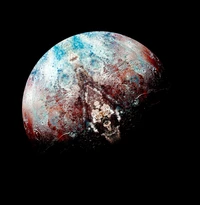 Ilustración colorida de la Tierra con efectos astronómicos