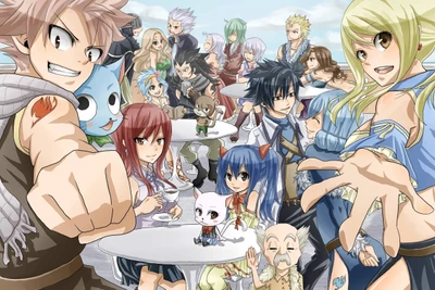 Héroes de Fairy Tail: Natsu, Erza y amigos se unen en una vibrante reunión de anime