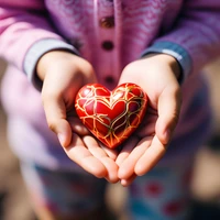 Coração vermelho nas mãos: Um símbolo de amor e união