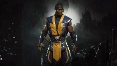 Scorpion dans Mortal Kombat 11 : Combattant emblématique prêt pour le combat