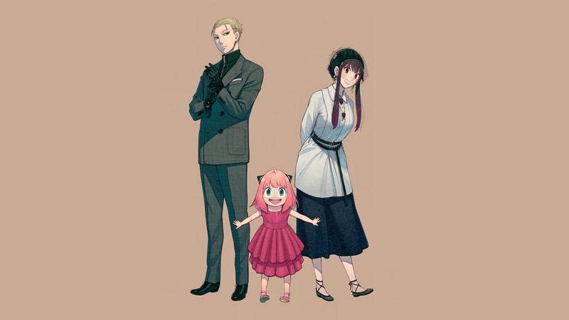 Аниме, мужчина и женщина стоят рядом друг с другом (spy x family, аниме, anime, лойд форджер, loid forger)