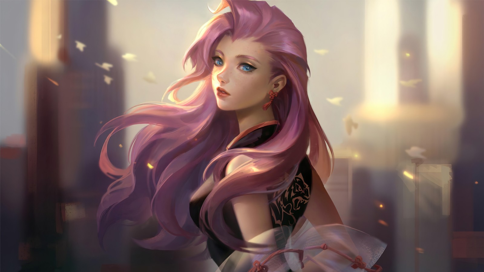 Скачать обои серафина, seraphine, lol, league of legends, видеоигра