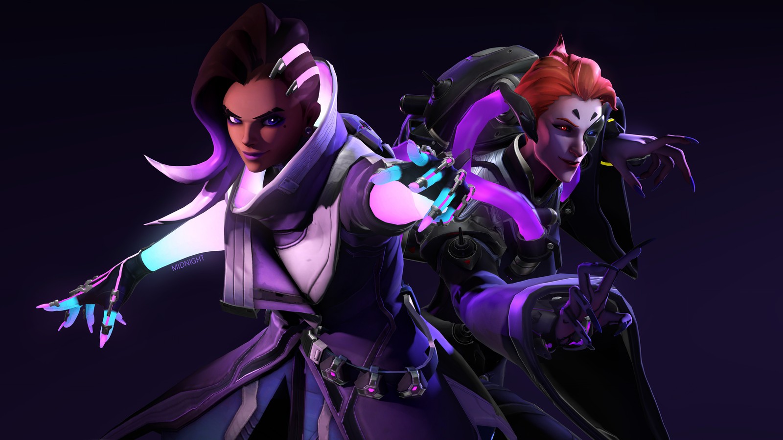 sombra, moira, overwatch, video game Download Wallpaper