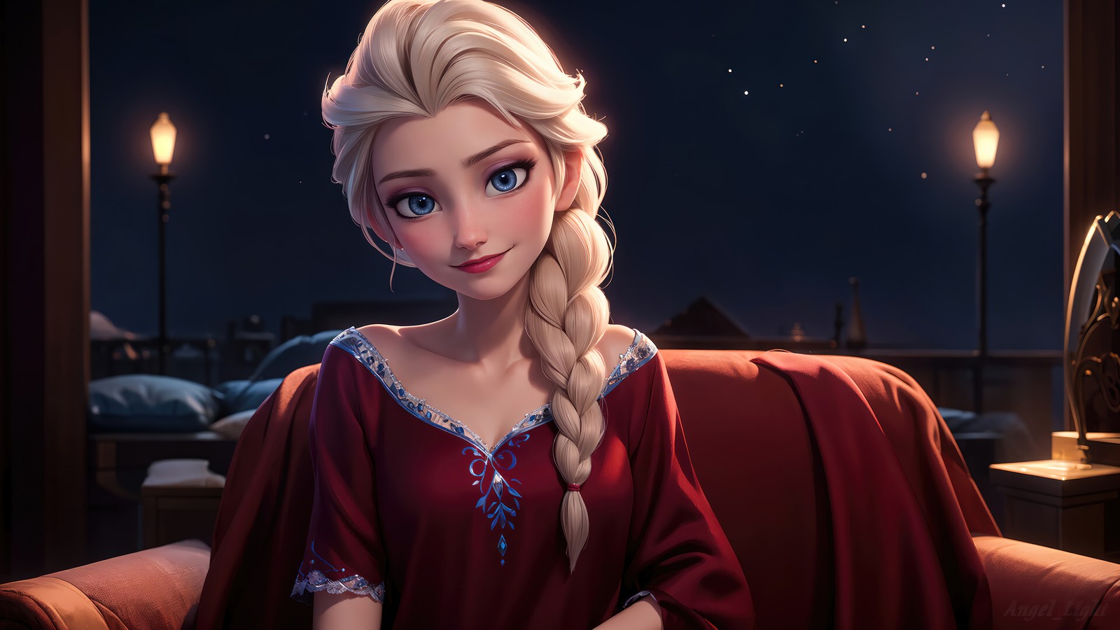 Скачать обои эльза, elsa, холодное сердце, frozen, цифровое искусство