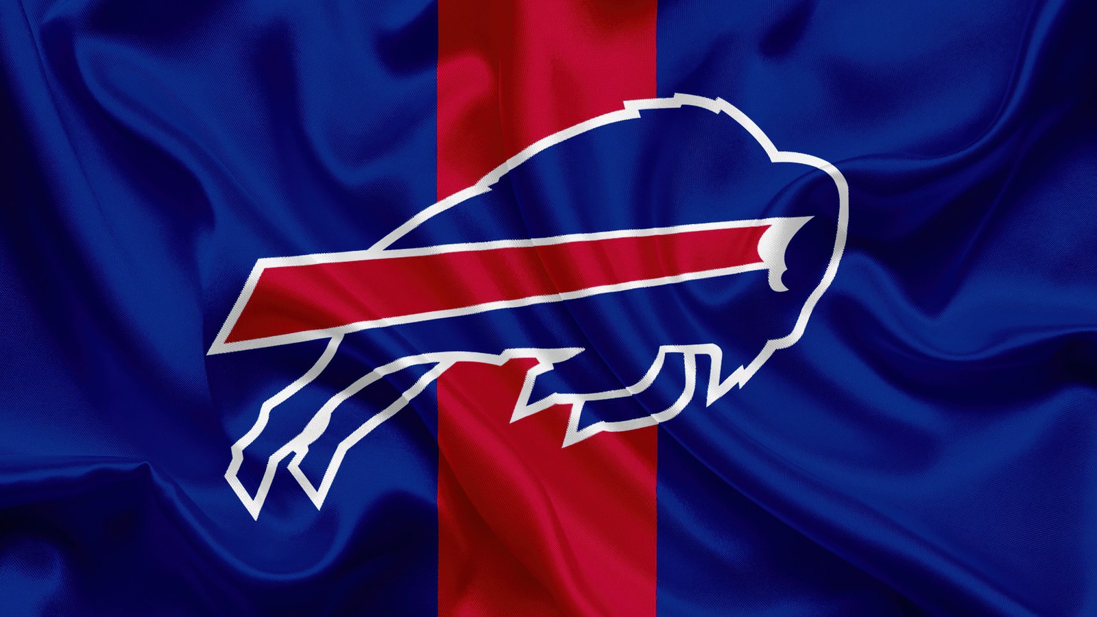 Крупный план флага буйвола с красной полосой (буффало биллс, buffalo bills, флаг, команда нфл, команда американского футбола)