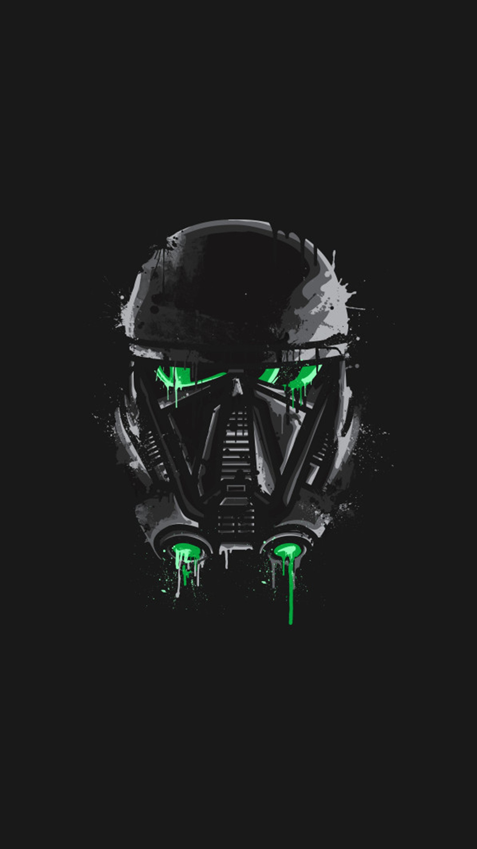 A black and green helmet with green eyes on it (929, minimalist, star, storm, trooper)